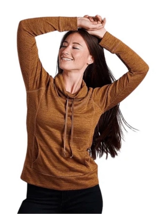 Kuhl Tops - KUHL mustard brown pullover hoodie lightweight